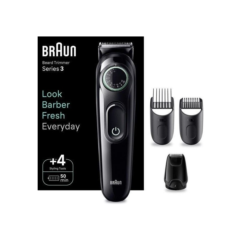 Braun BeardTrimmer 3 BT3421 Trimmer Sort Grøn Braun BeardTrimmer 3 BT3421 Trimmer Sort Grøn